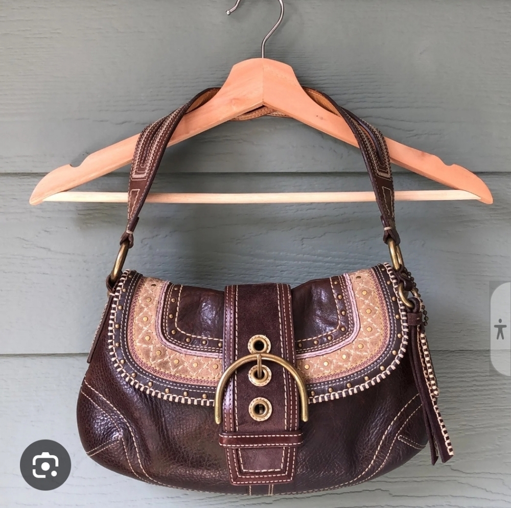 COACH "Limited Edition" Brown Soho Flap Signature Hobo Shoulder Bag #G063-10479⁸